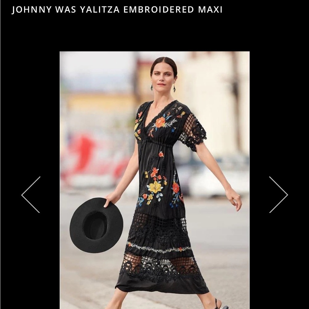 Johnny Was Yalitza Embroidered Maxi Dress